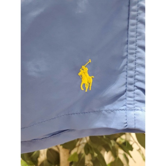 Polo Ralph Lauren Men's Blue Polyester Pull On Swim Trunk Logo Print Shorts 2XL - Picture 2 of 12